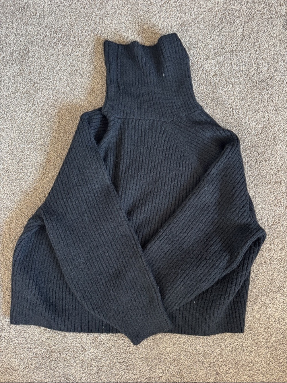 Old Navy Black Ribbed Funnel Neck Sweater